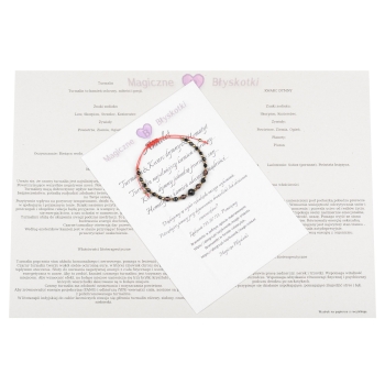 Bransoletka celebrytka czarny TURMALIN KWARC DYMNY HEMATYT ochrona i spokój